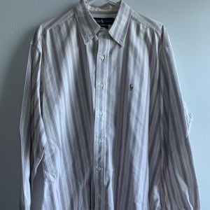 Vintage Polo Ralph Lauren Striped Button Up Down Shirt